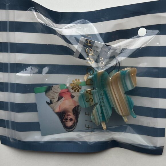 RARE Lele Sadoughi Acetate Claw Clip Turquoise Blue - Picture 5 of 9